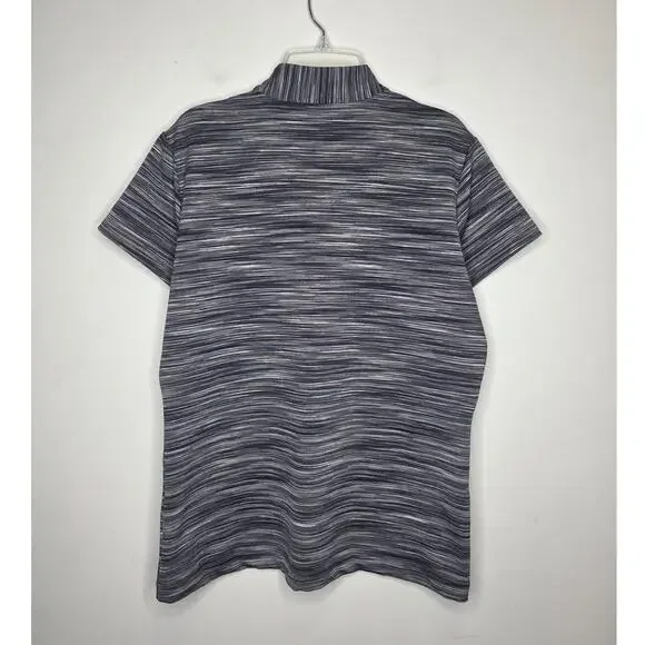 Sport Haley black white spacedye short sleeve polo shirt  medium golf pickleball - Picture 5 of 5